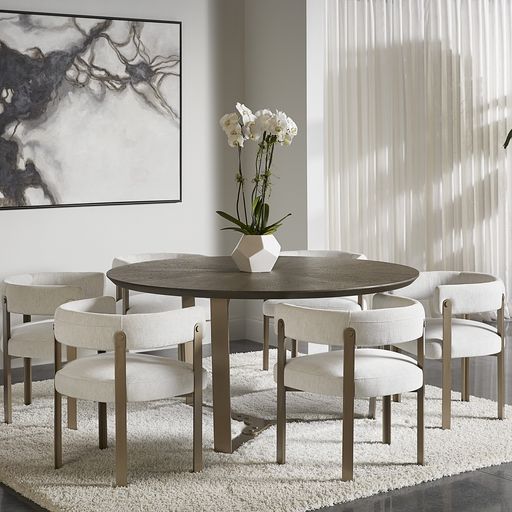 Sunpan Mae Dining Armchair - Ernst Sandstone / Ernst Silverstone