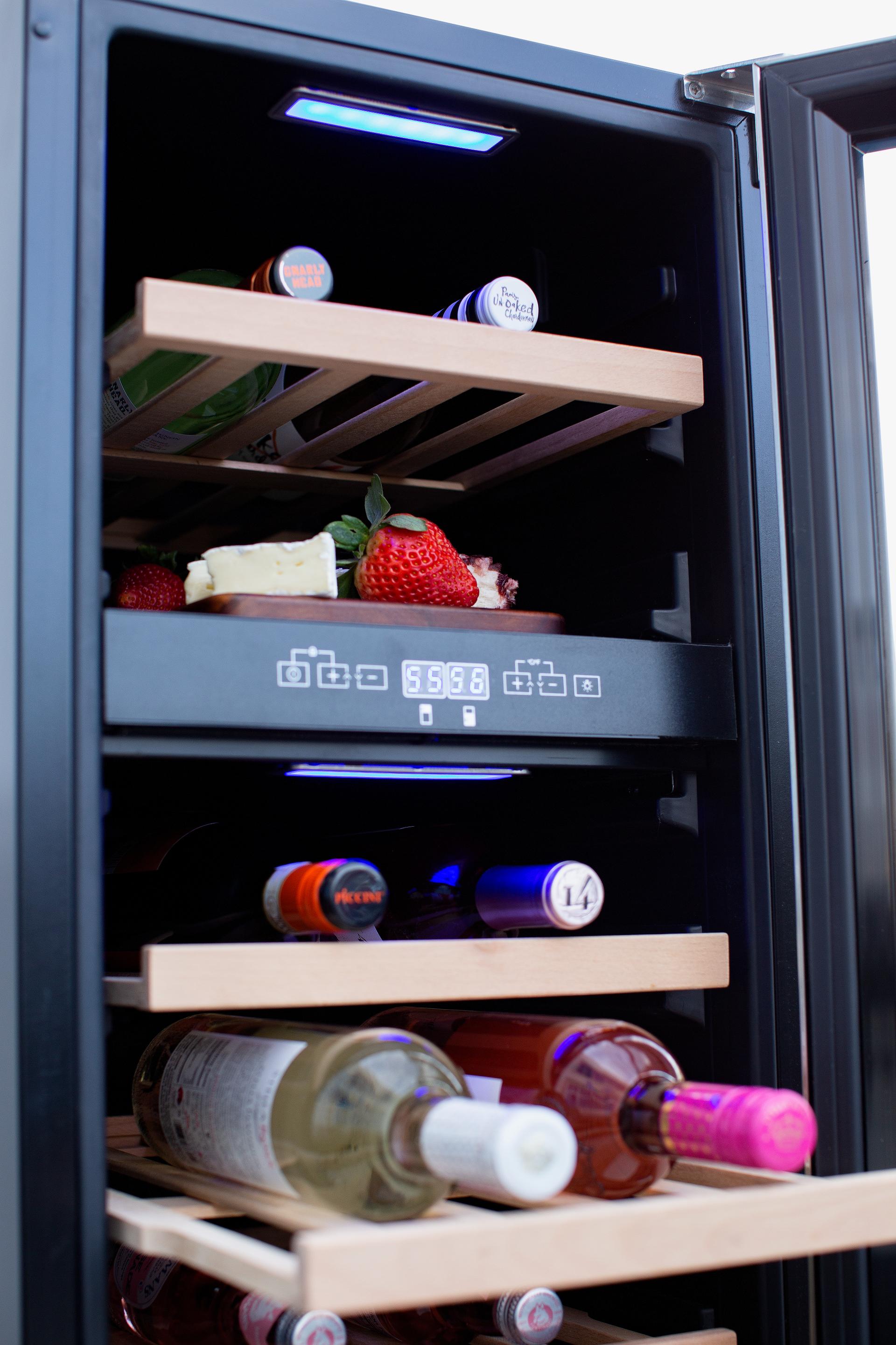 TrueFlame 15" Outdoor Rated Dual Zone Wine Cooler