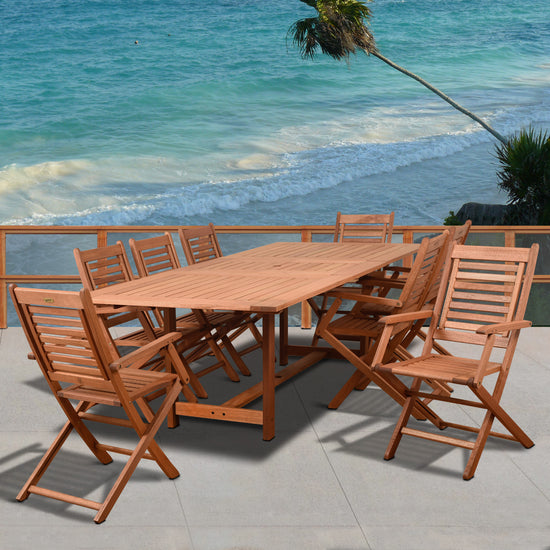 International Home Miami Amazonia Brandon 9 Piece Rectangular Patio Dining Set