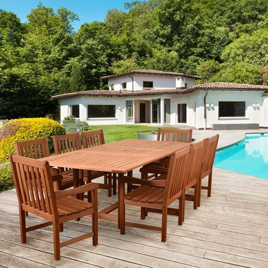 International Home Miami Amazonia Bristol 9 Piece Rectangular Patio Dining Set