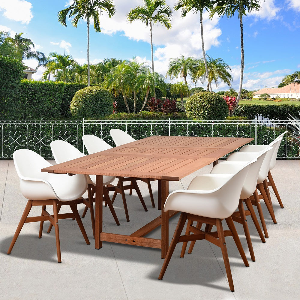 International Home Miami Amazonia Charlotte Deluxe 9 Piece Rectangular Patio Dining Set