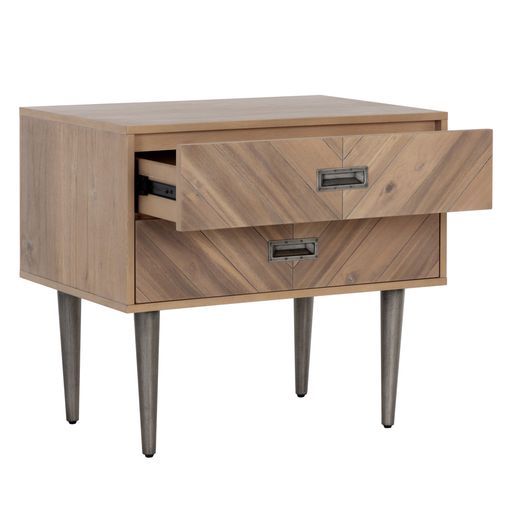 Sunpan Greyson Nightstand in Light / Smoke Acacia