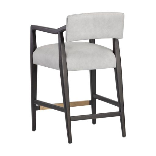 Sunpan Keagan Counter Stool in Brentwood Charcoal / Saloon Light Grey