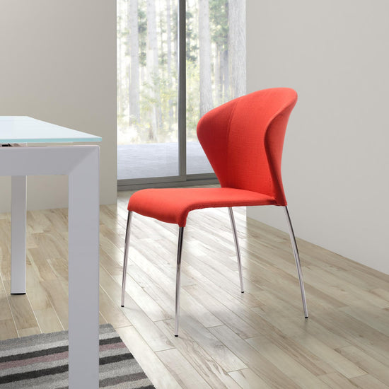 Zuo Modern Oulu Dining Chair in Tangerine/Graphite - Set of 4