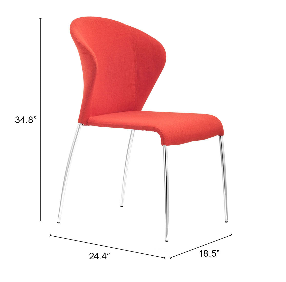 Zuo Modern Oulu Dining Chair in Tangerine/Graphite - Set of 4
