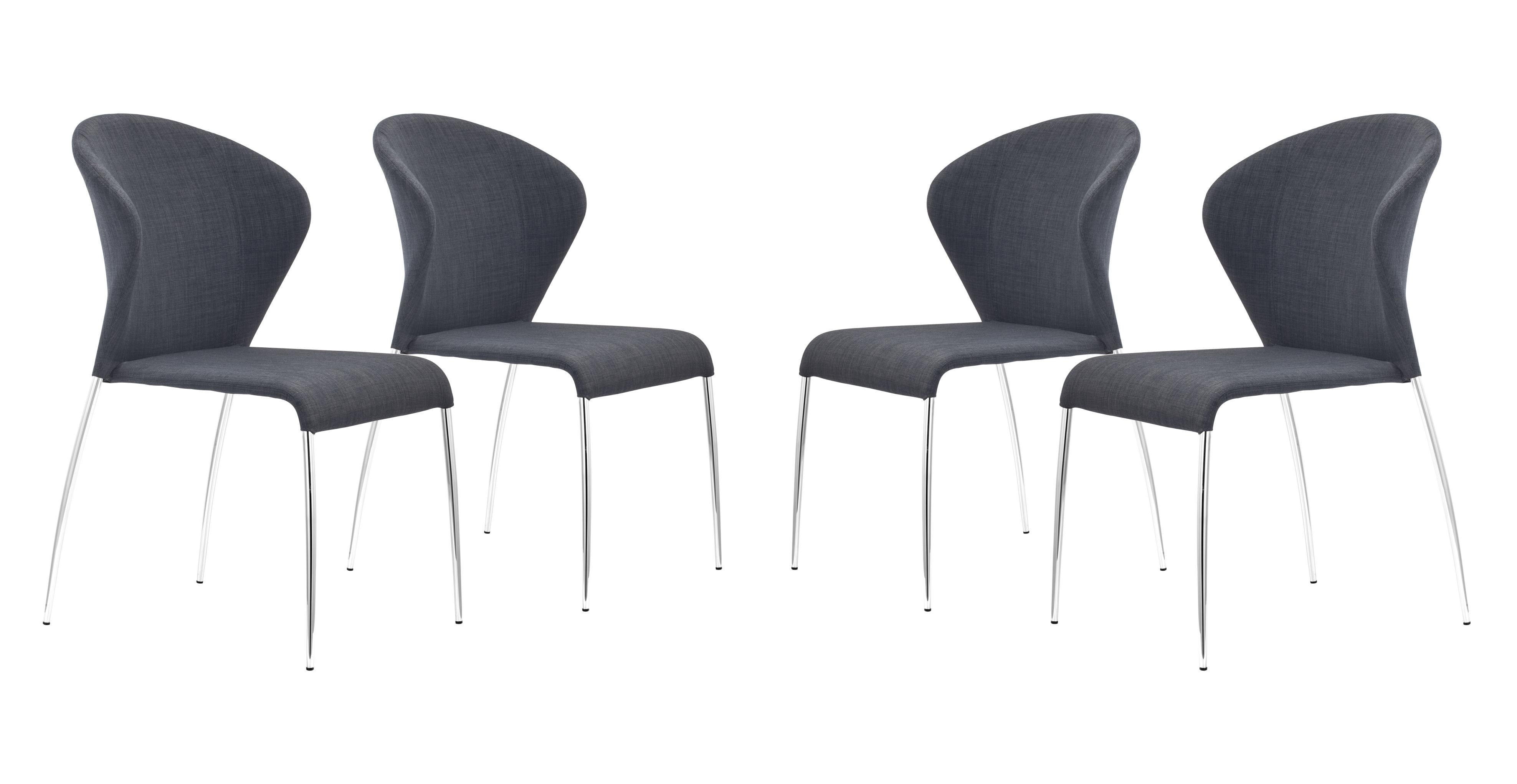 Zuo Modern Oulu Dining Chair in Tangerine/Graphite - Set of 4