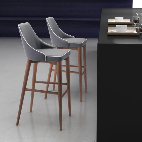 Zuo Modern Moor Barstool in Dark Gray