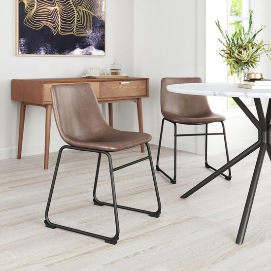Zuo Modern Smart Dining Chair in Vintage Espresso - Set of 2