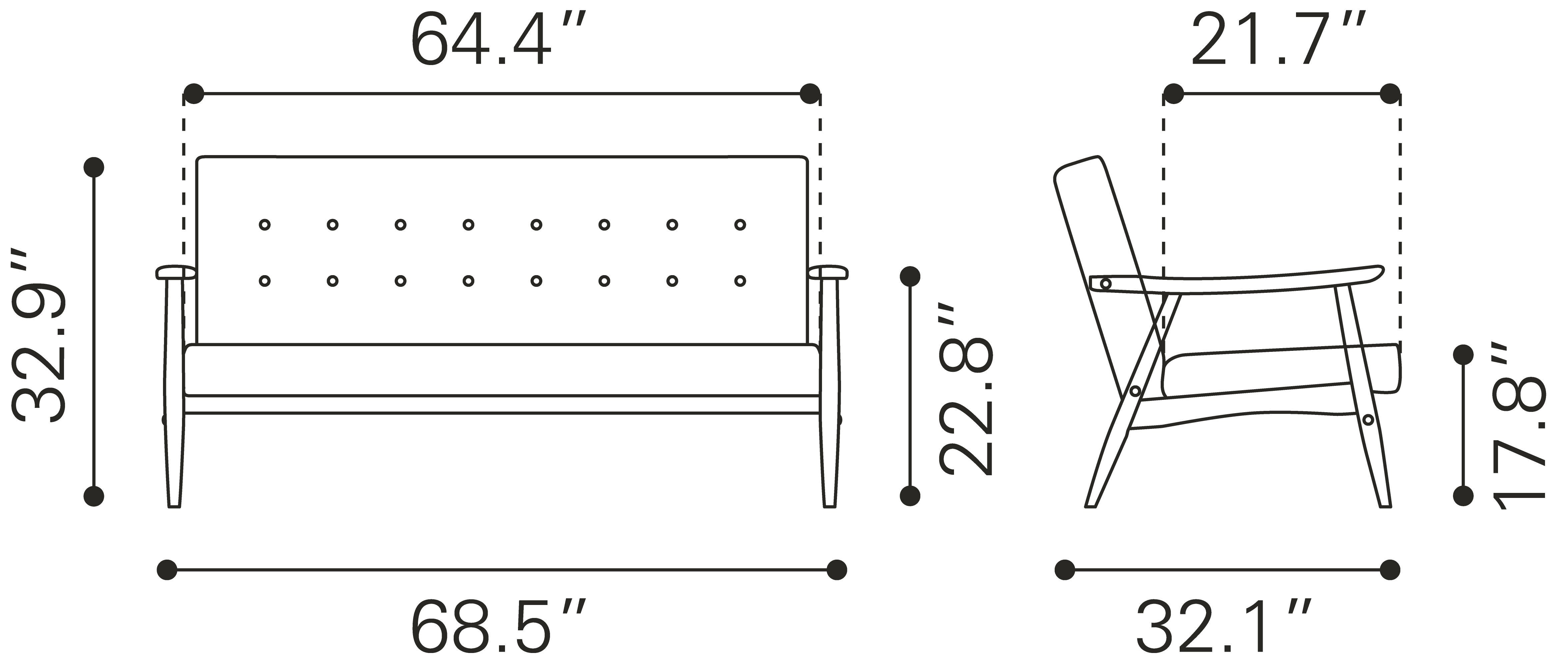 Zuo Modern Rocky Sofa Putty