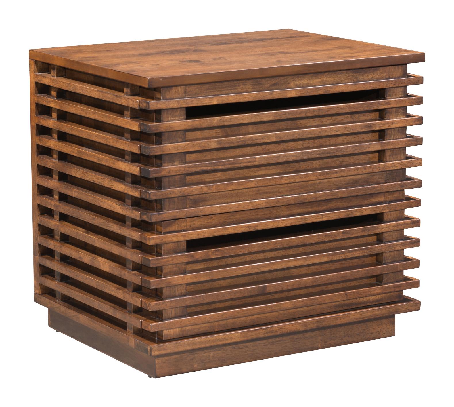 Zuo Modern Linea End Table in Walnut