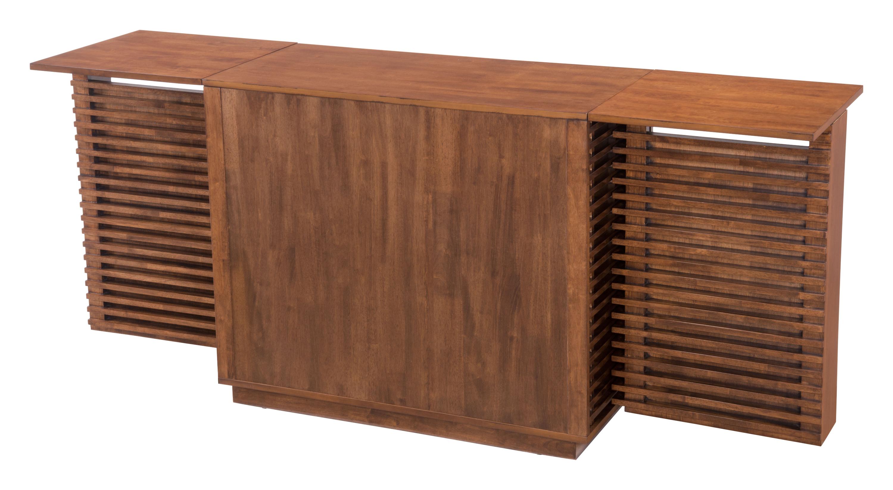 Zuo Modern Linea Bar Cabinet in Walnut