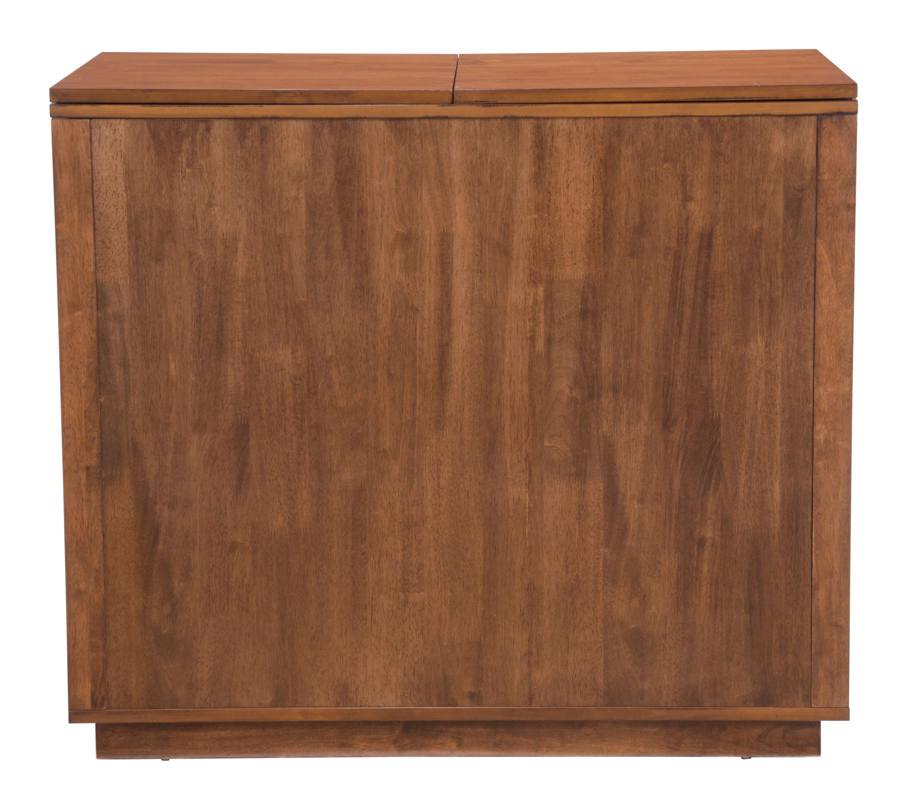 Zuo Modern Linea Bar Cabinet in Walnut