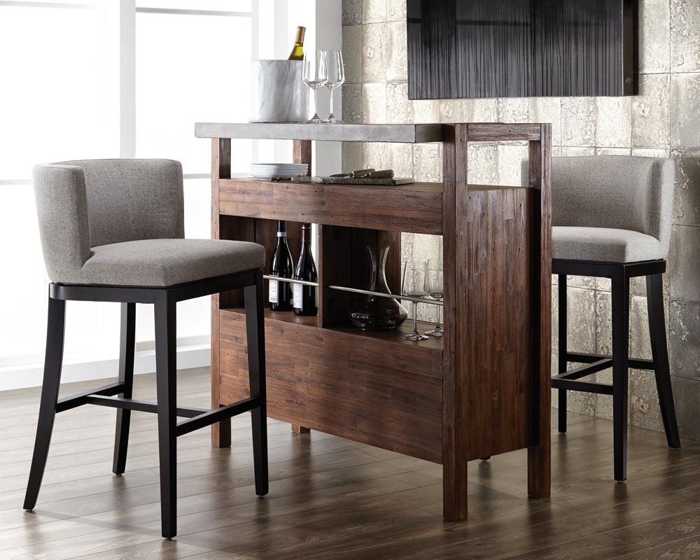 Sunpan Hayden Barstool - Bravo Cream/Bravo Portabella/Marble/Quarry