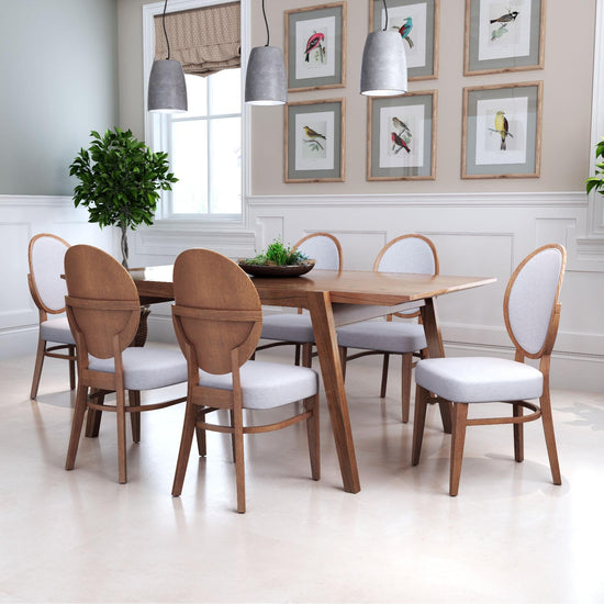 Zuo Modern Regents Dining Chair Walnut and Light Gray - Set of 2