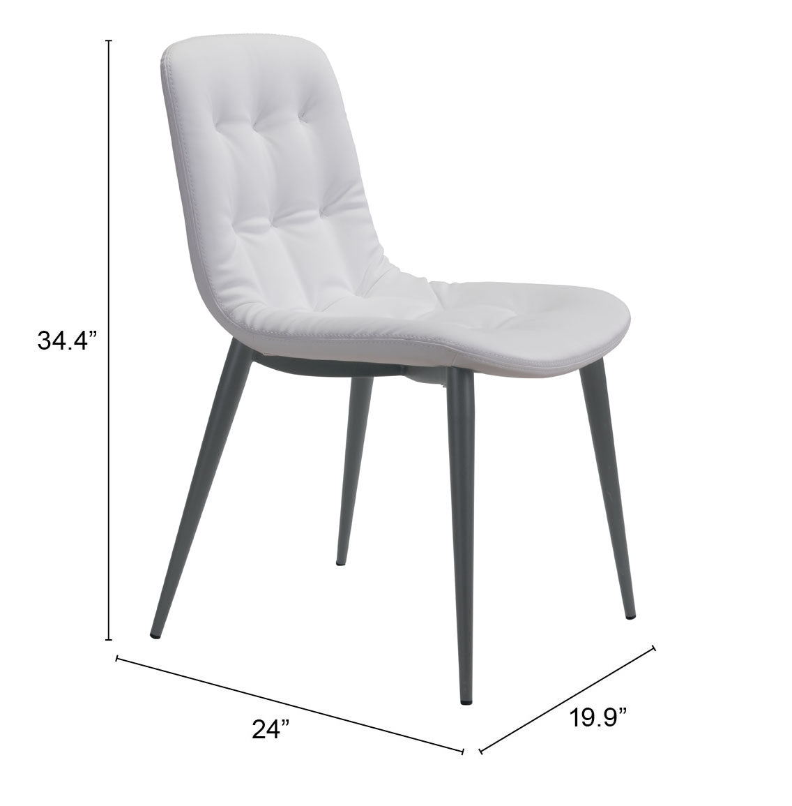 Zuo Modern Tangiers Dining Chair in White - Set of 2