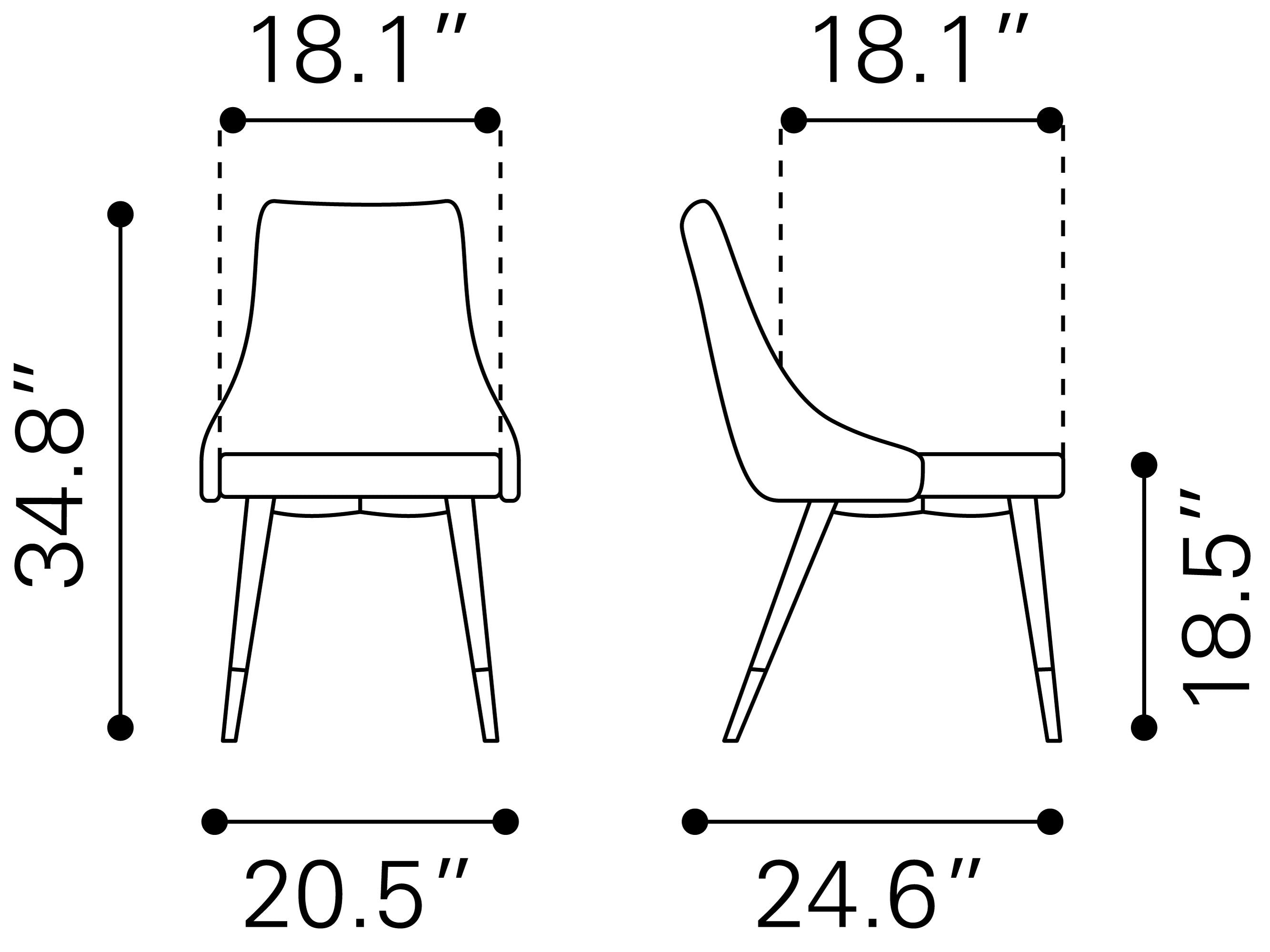 Zuo Modern Piccolo Dining Chair in Pink/Gray/Yellow - Set of 2