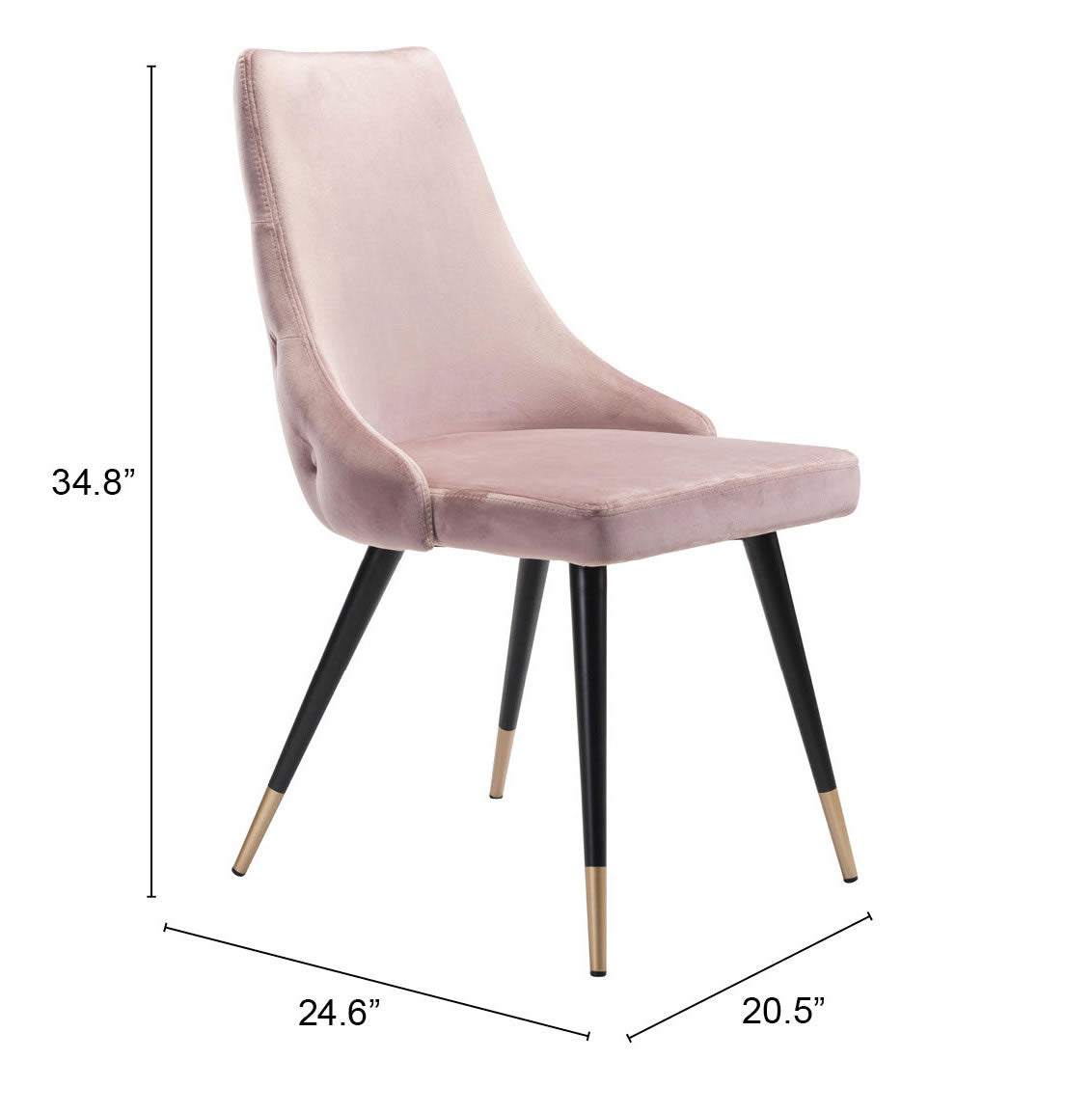 Zuo Modern Piccolo Dining Chair in Pink/Gray/Yellow - Set of 2