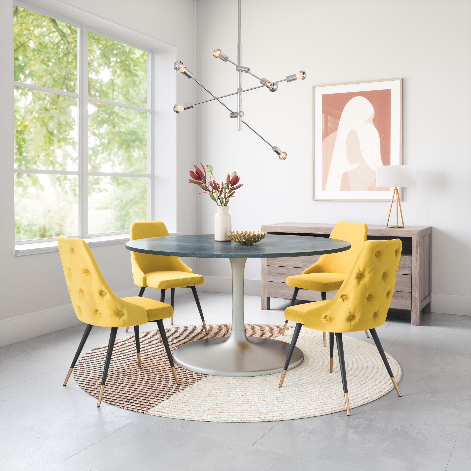 Zuo Modern Piccolo Dining Chair in Pink/Gray/Yellow - Set of 2
