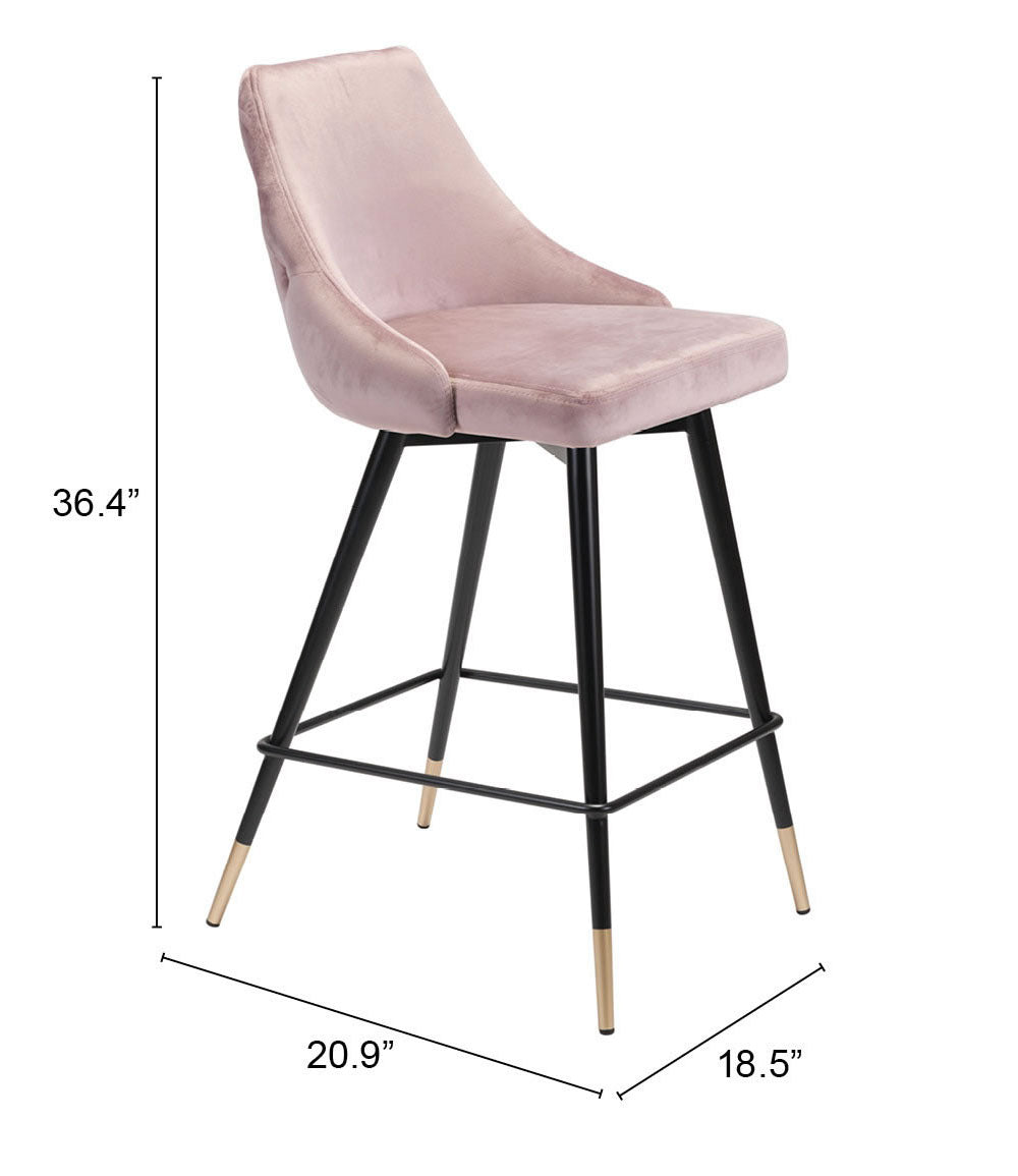 Zuo Modern Piccolo Counter Stool in Pink/Gray/Green/Yellow