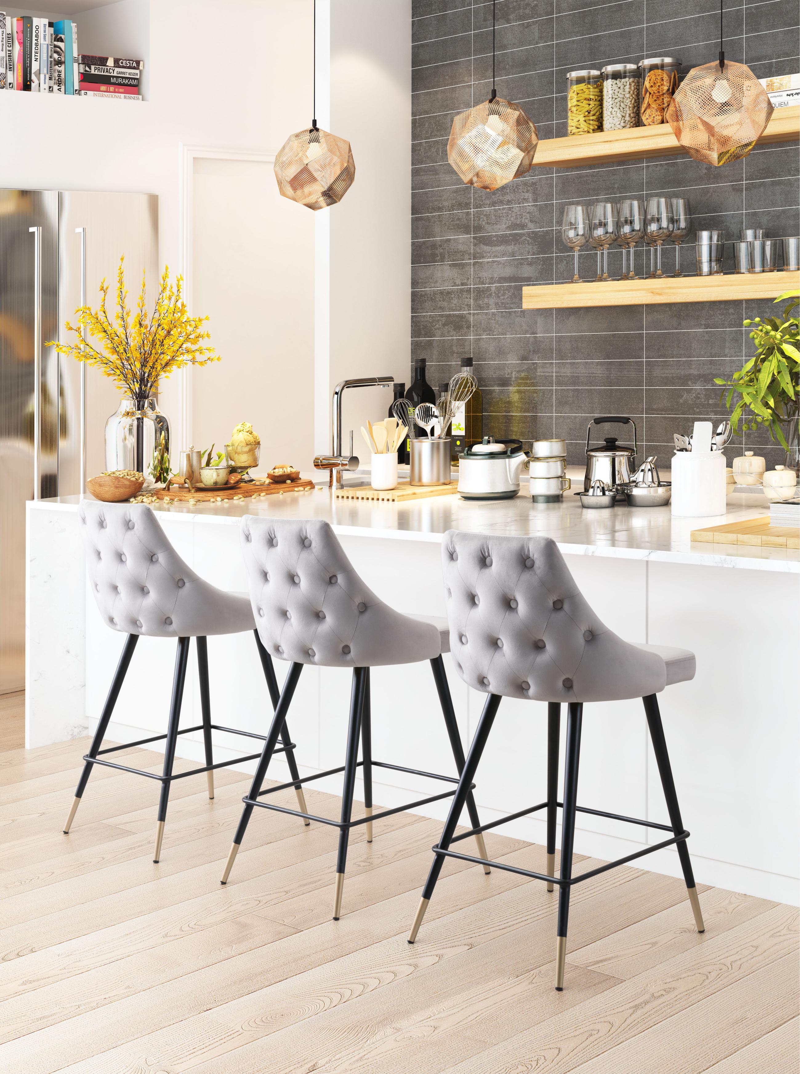Zuo Modern Piccolo Counter Stool in Pink/Gray/Green/Yellow