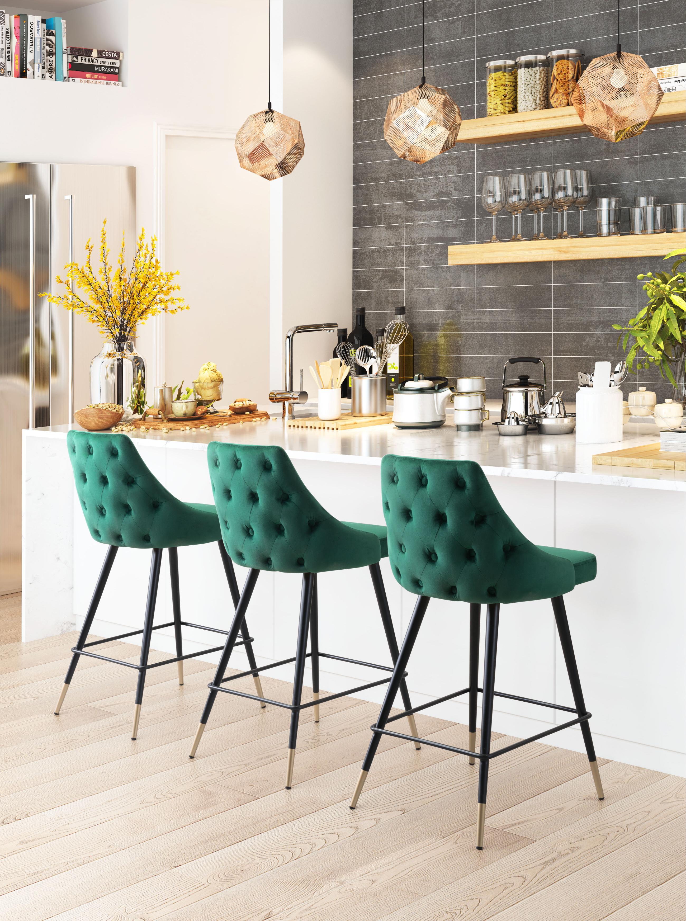 Zuo Modern Piccolo Counter Stool in Pink/Gray/Green/Yellow