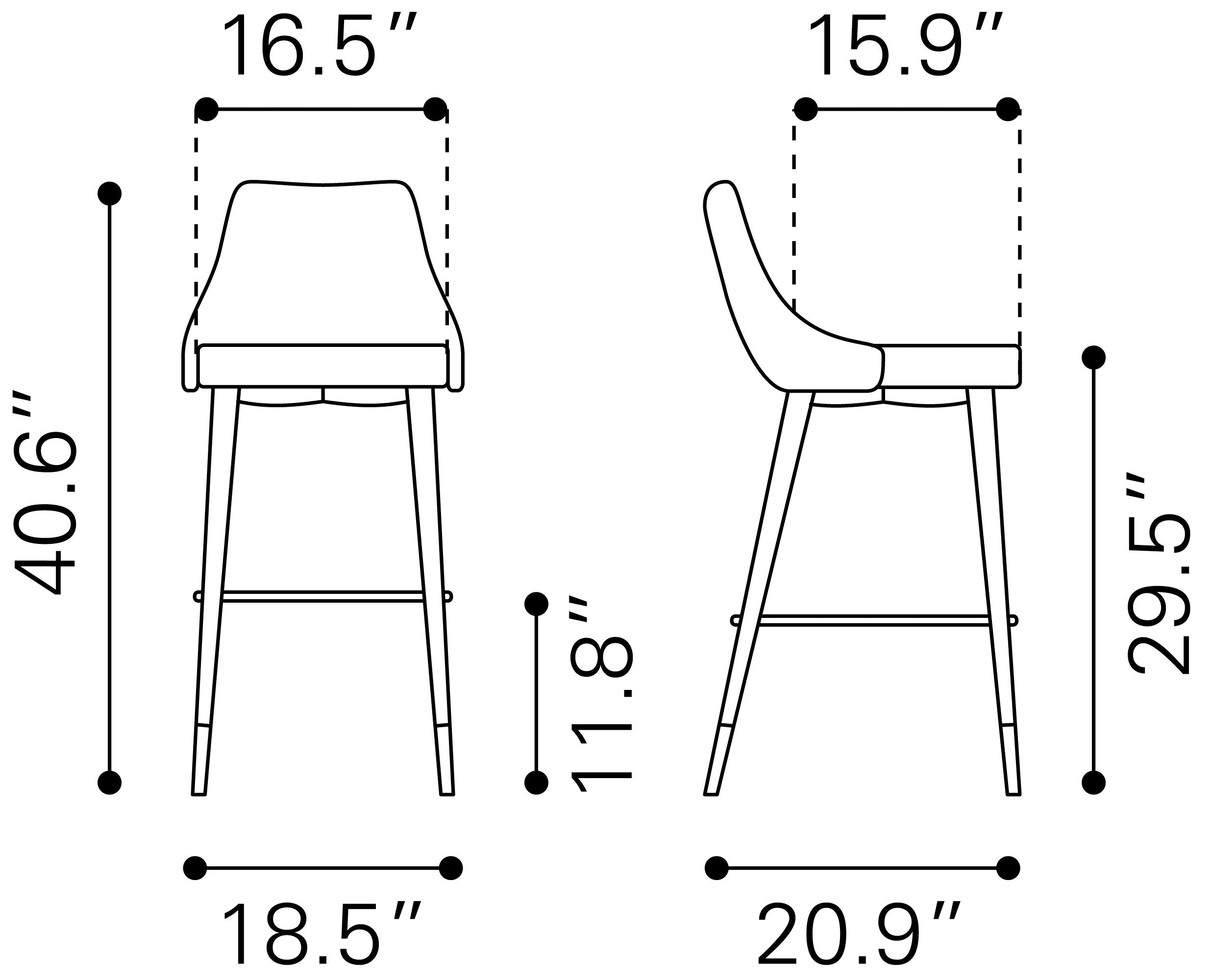 Zuo Modern Piccolo Barstool in Pink/Gray/Green
