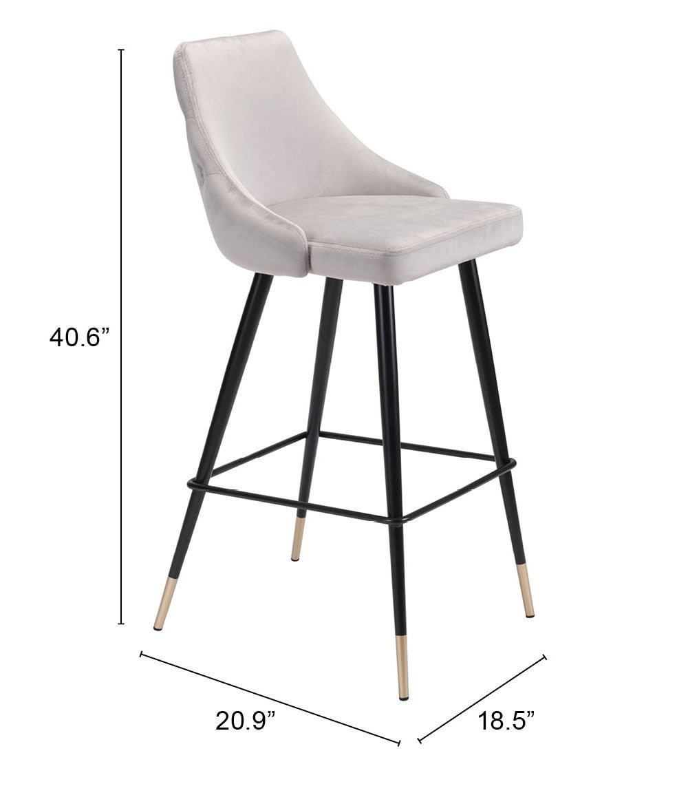 Zuo Modern Piccolo Barstool in Pink/Gray/Green