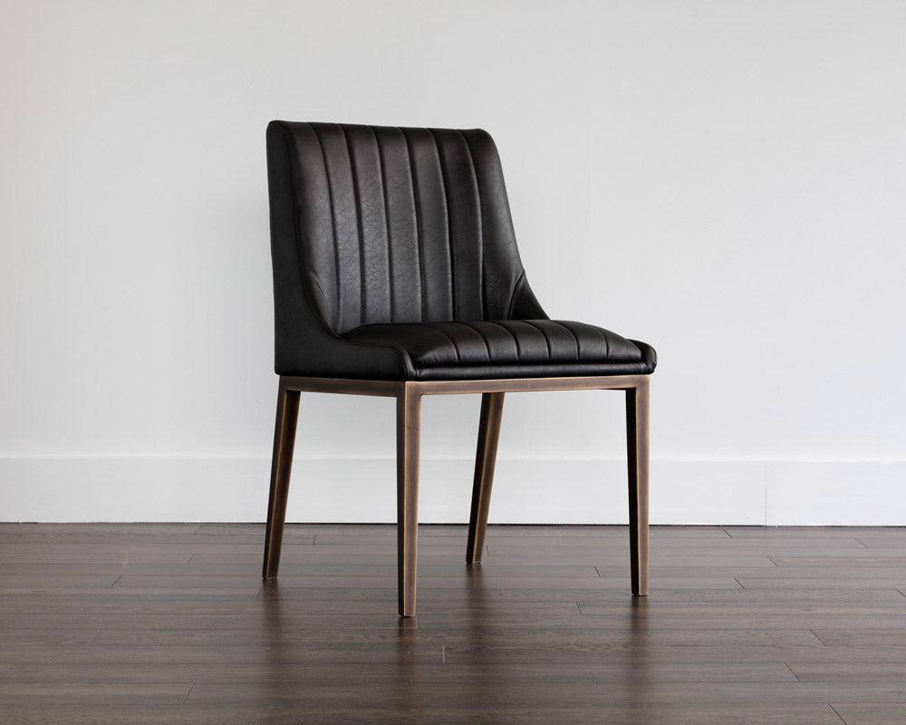Sunpan Halden Dining Chair - Beige Linen/Bravo Cream/Bravo Metal/Vintage Black/Vintage Blue/Vintage Cognac-Set of Two