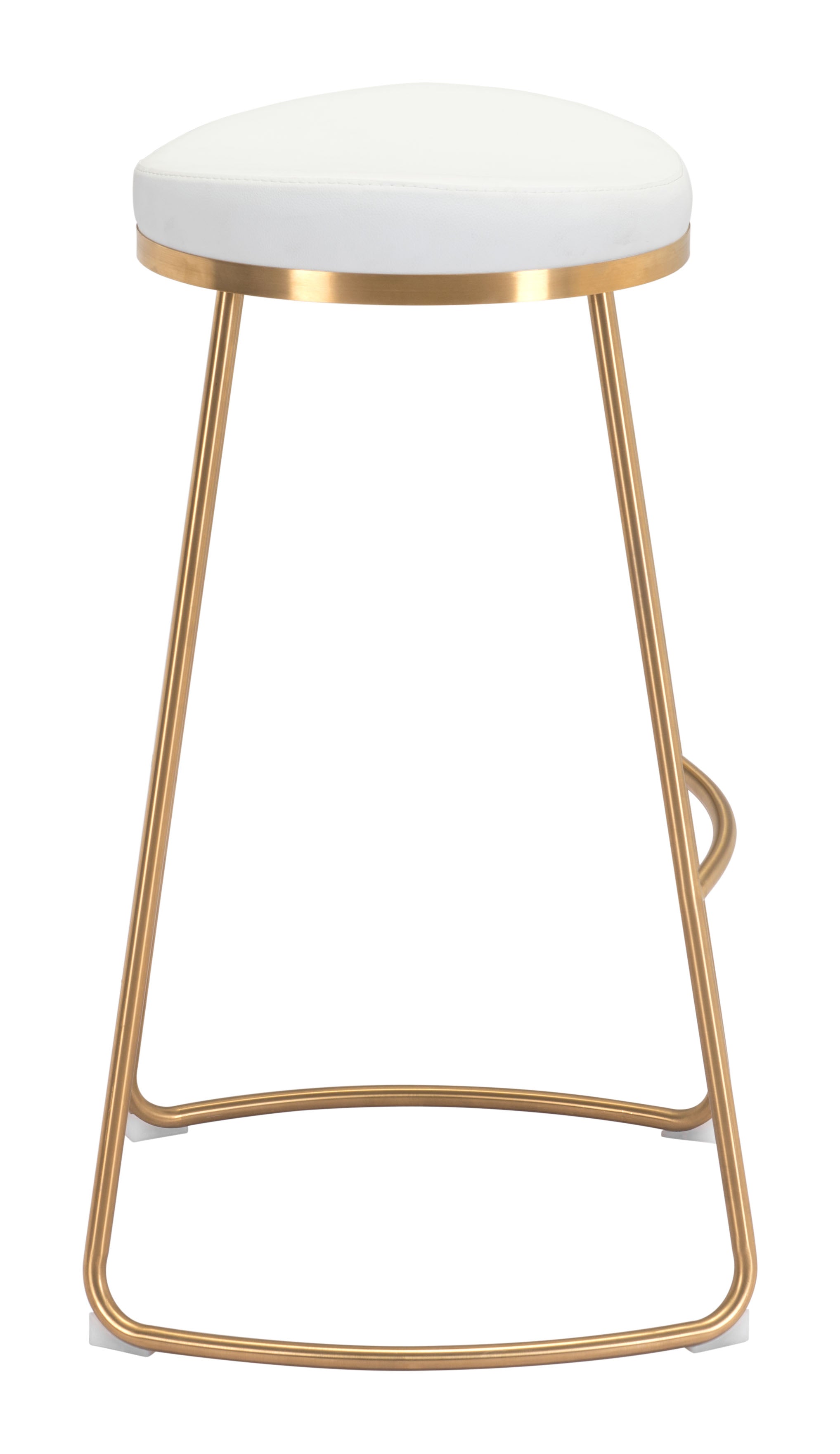 Zuo Modern Bree Barstool in Burgundy/White and Gold - Set of 2