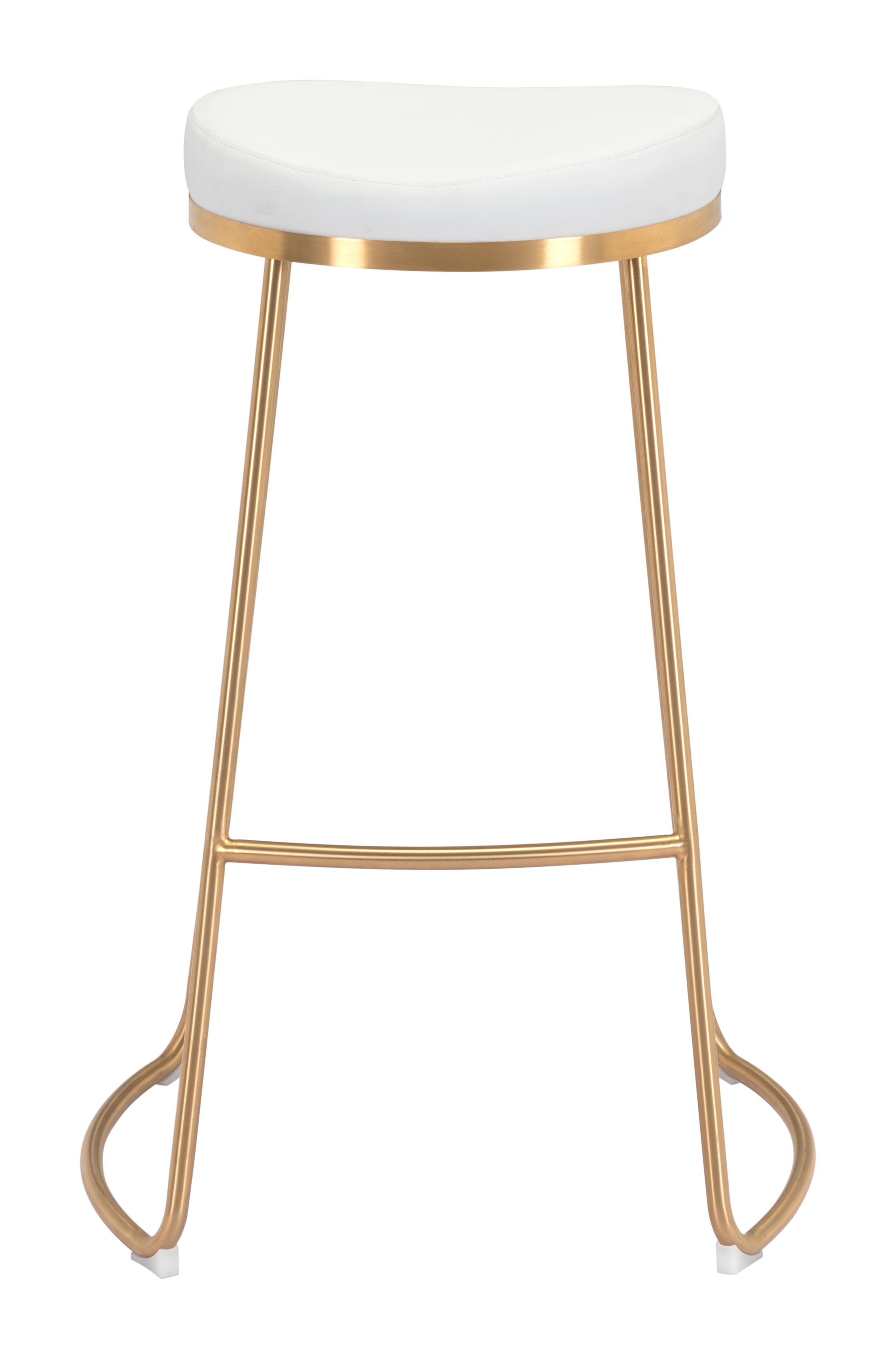 Zuo Modern Bree Barstool in Burgundy/White and Gold - Set of 2