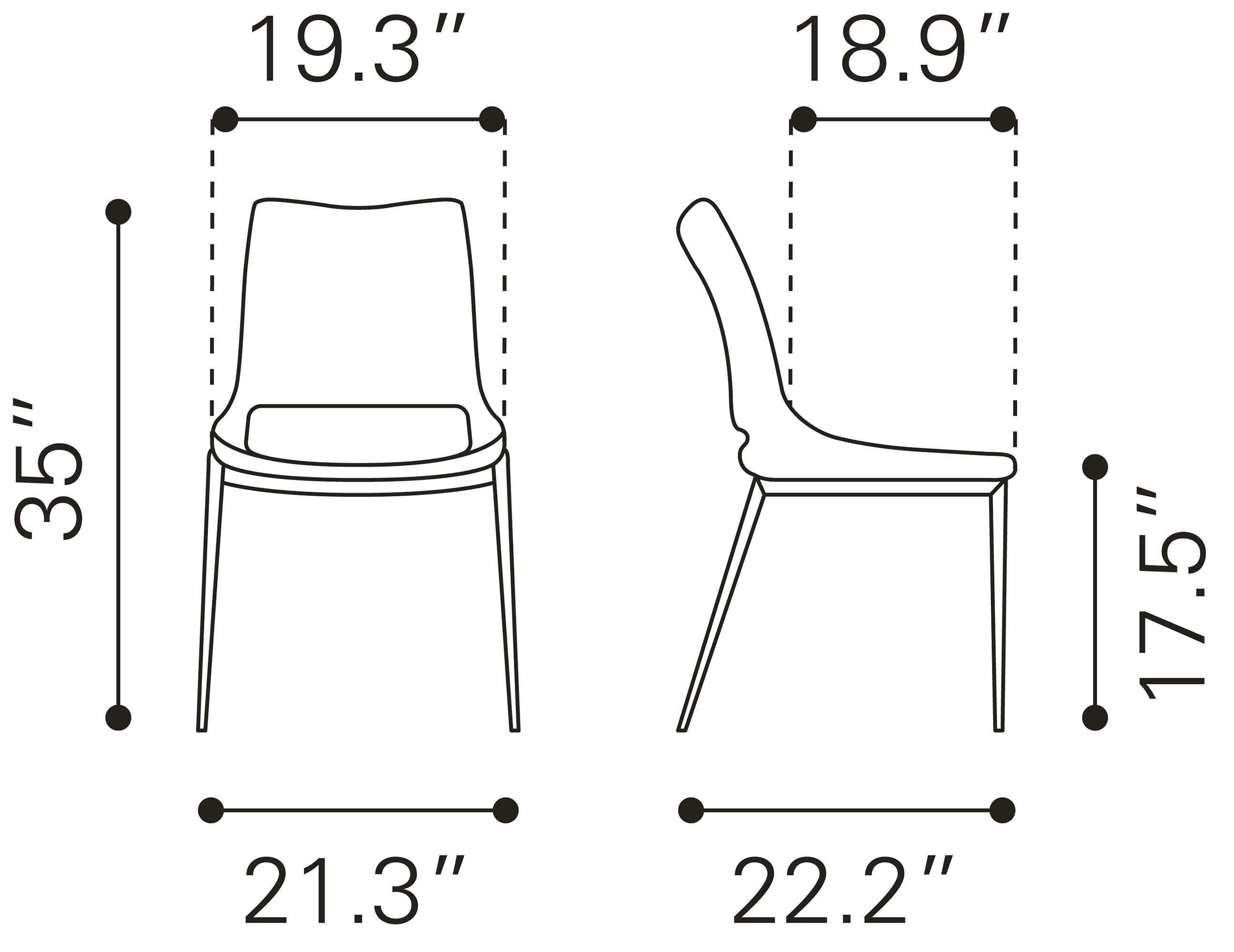 Zuo Modern Ace Dining Chair - Set of 2