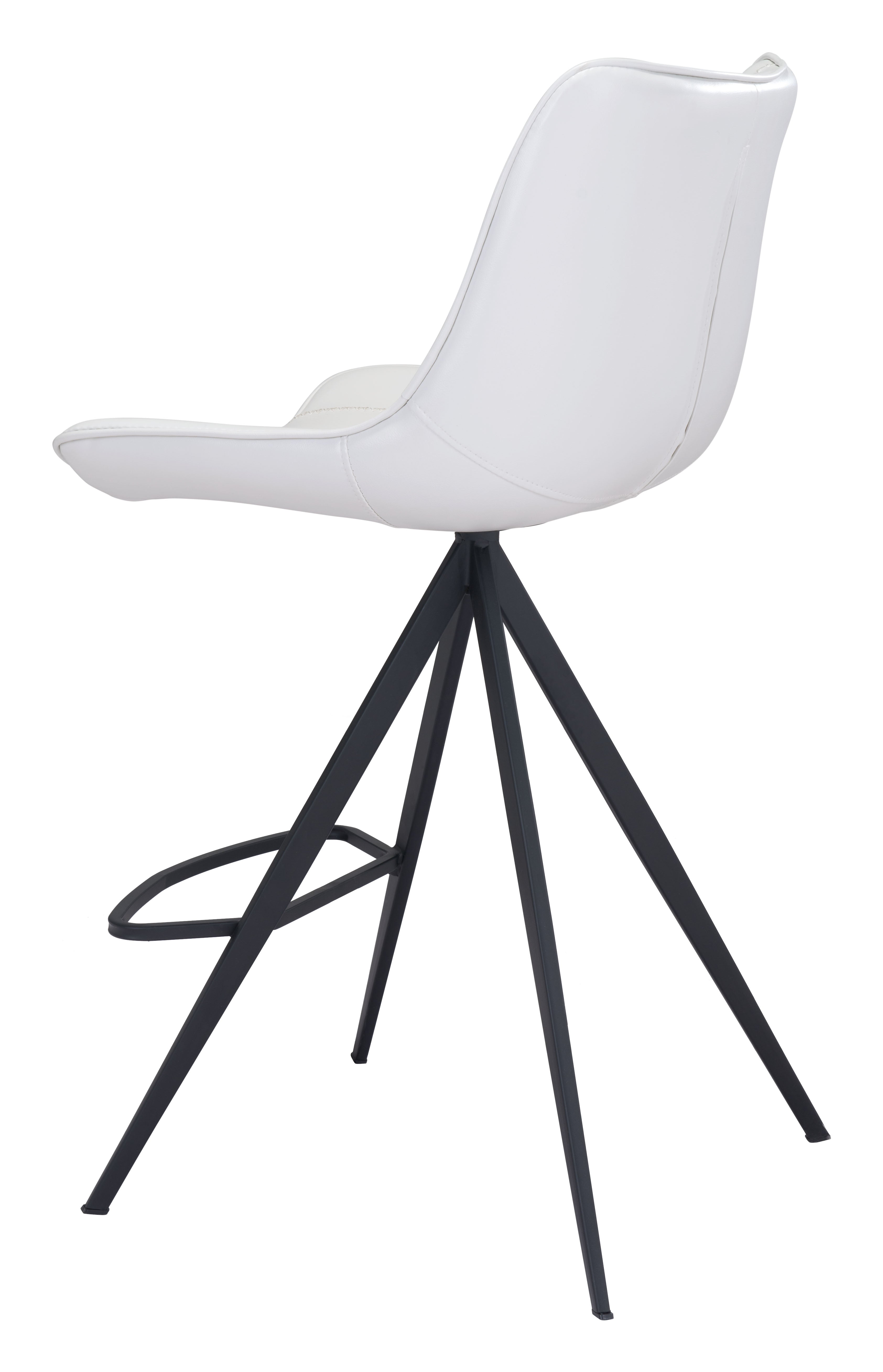 Zuo Modern Aki Counter Stool in Black/White and Black - Set of 2