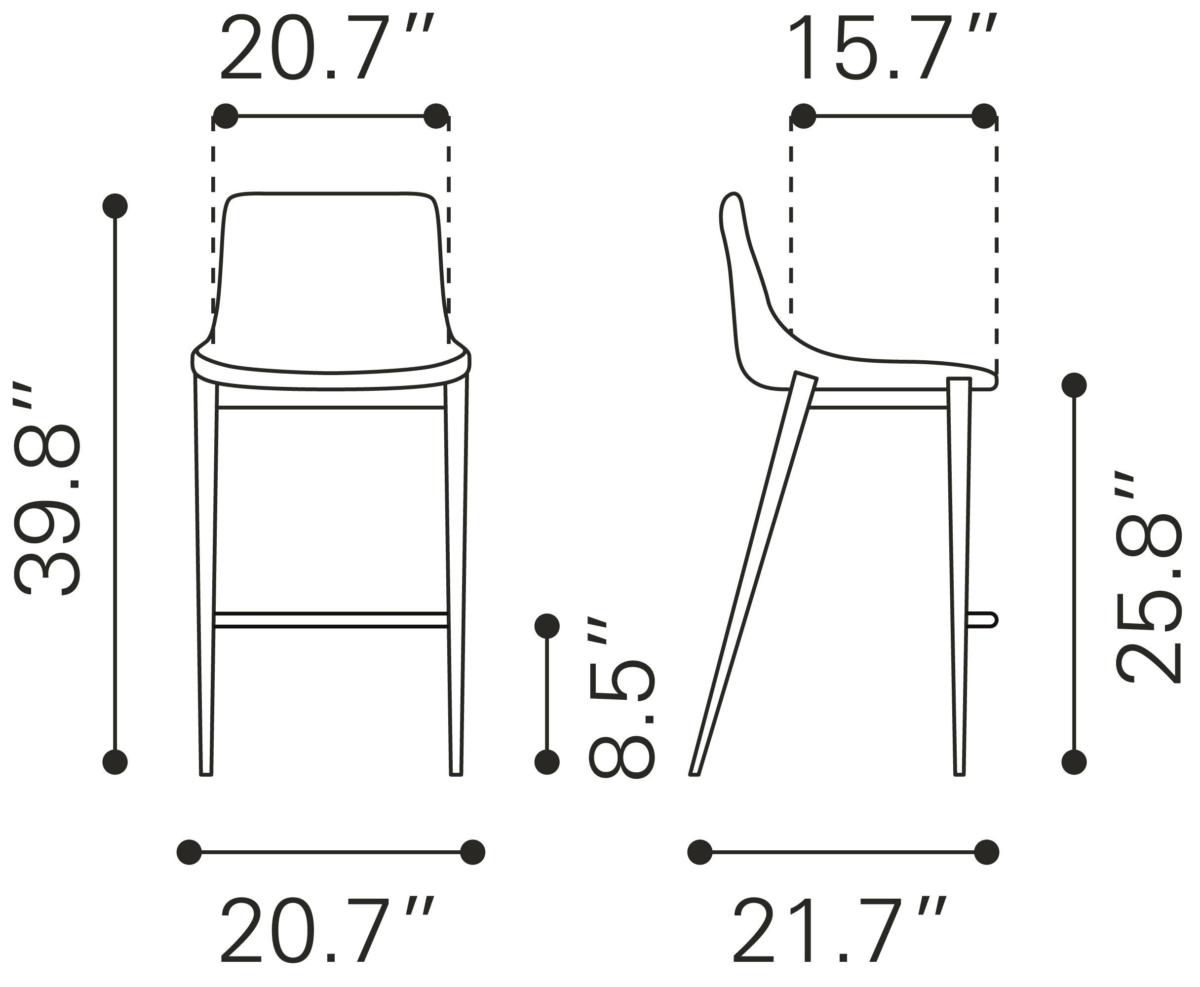 Zuo Modern Magnus Counter Stool - Set of 2