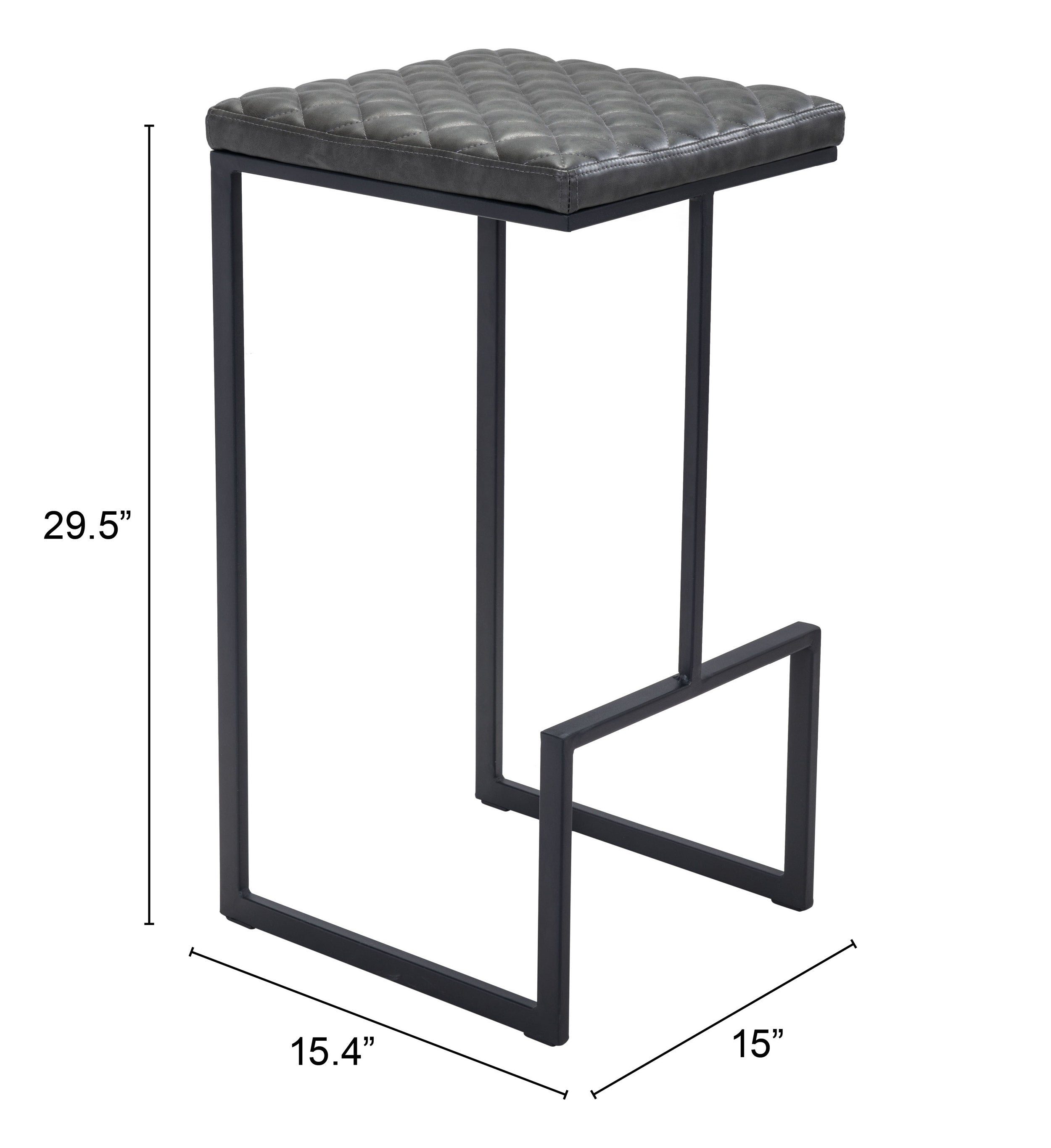 Zuo Modern Element Barstool in Black/Gray