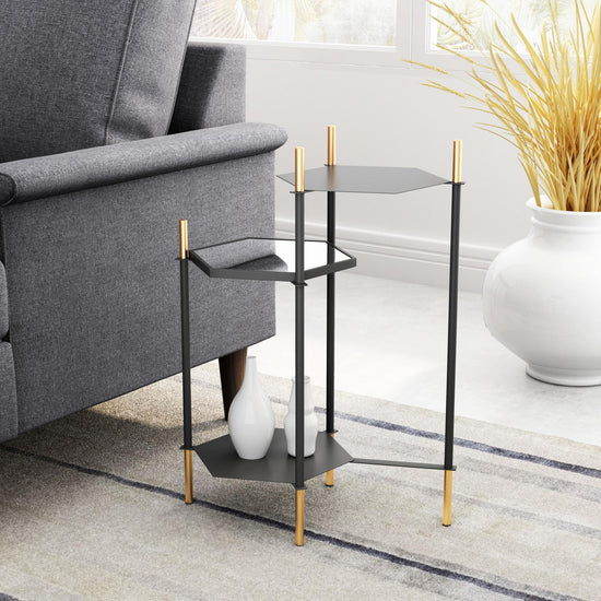 Zuo Modern William Side Table Black and Gold