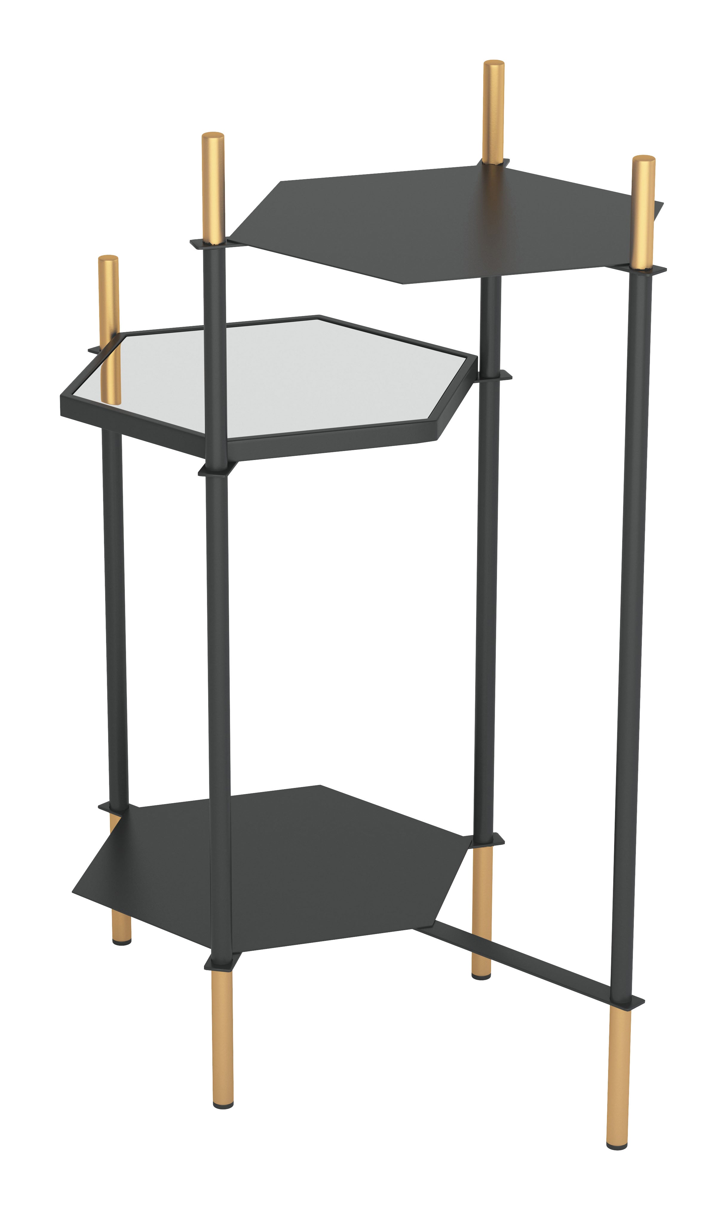 Zuo Modern William Side Table Black and Gold