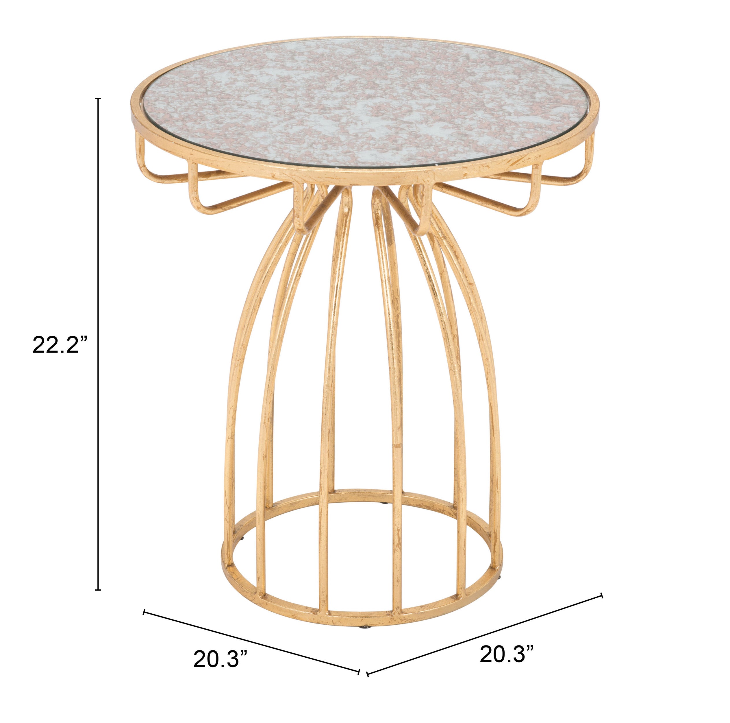 Zuo Modern Silo Side Table Gold