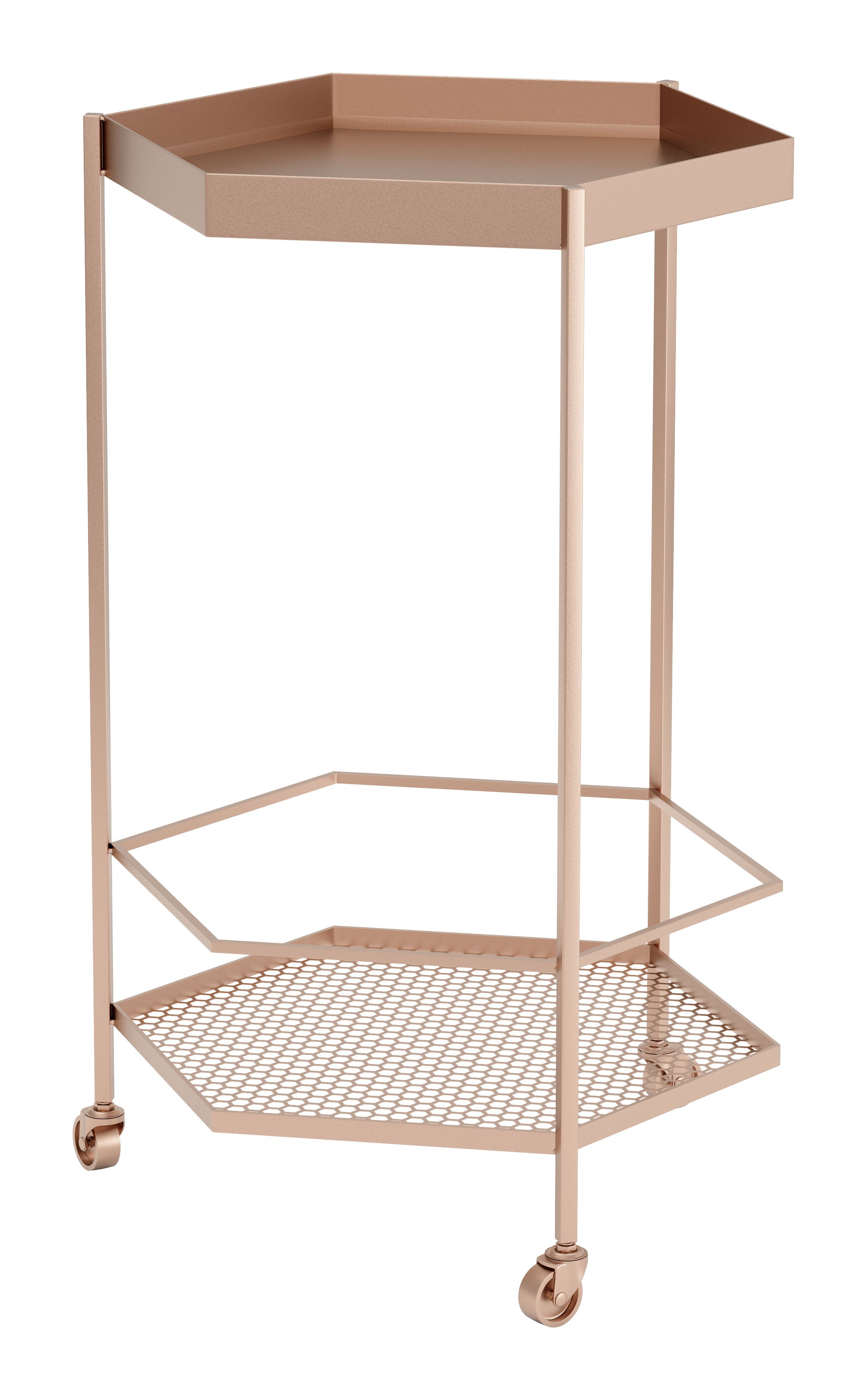 Zuo Modern Hex Bar Cart in Copper