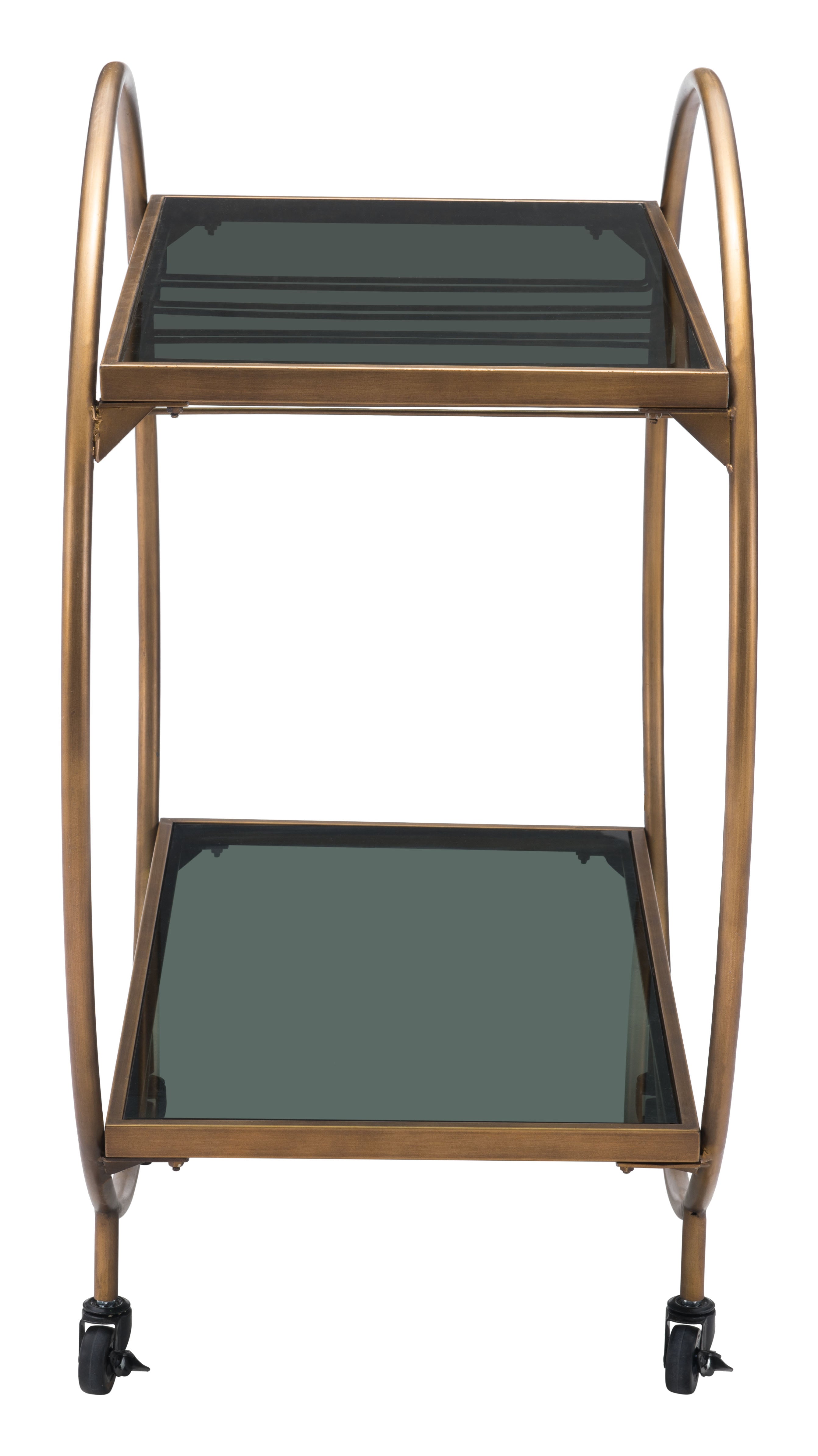 Zuo Modern Arc Bar Cart in Brass and Black