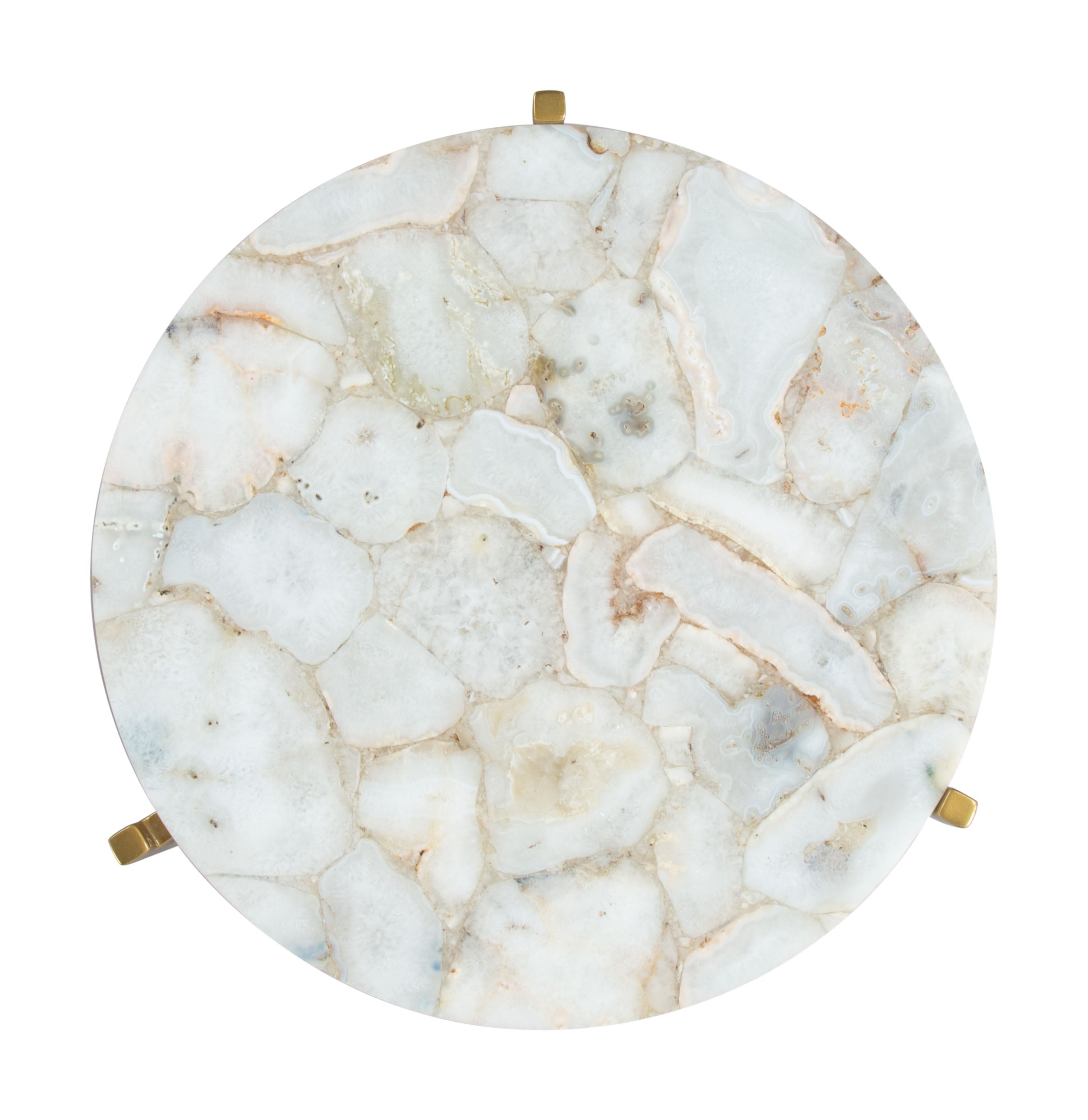 Zuo Modern Haru Side Table White and Gold