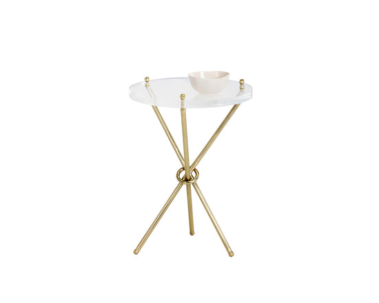 Sunpan Cher Side Table - Brass/Nickel