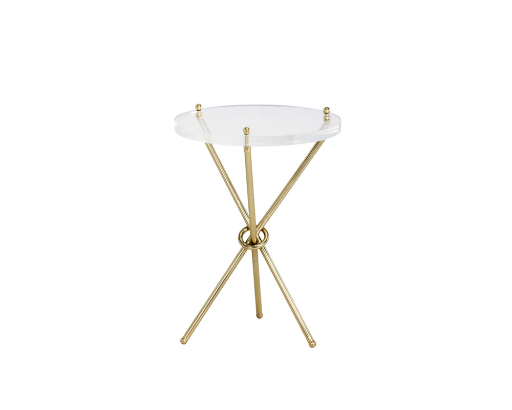 Sunpan Cher Side Table - Brass/Nickel