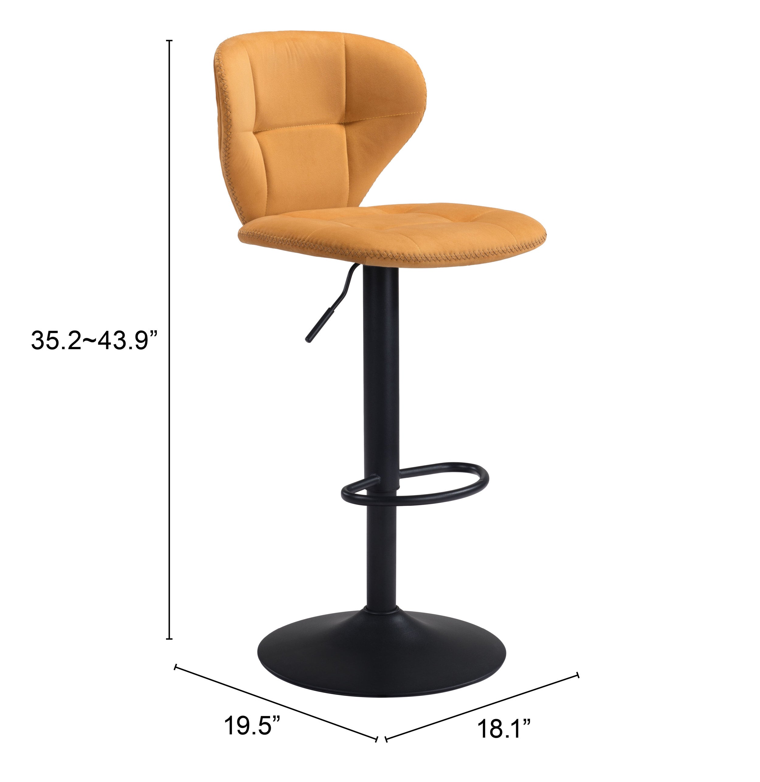 Zuo Modern Salem Barstool in Yellow/Gray/Red