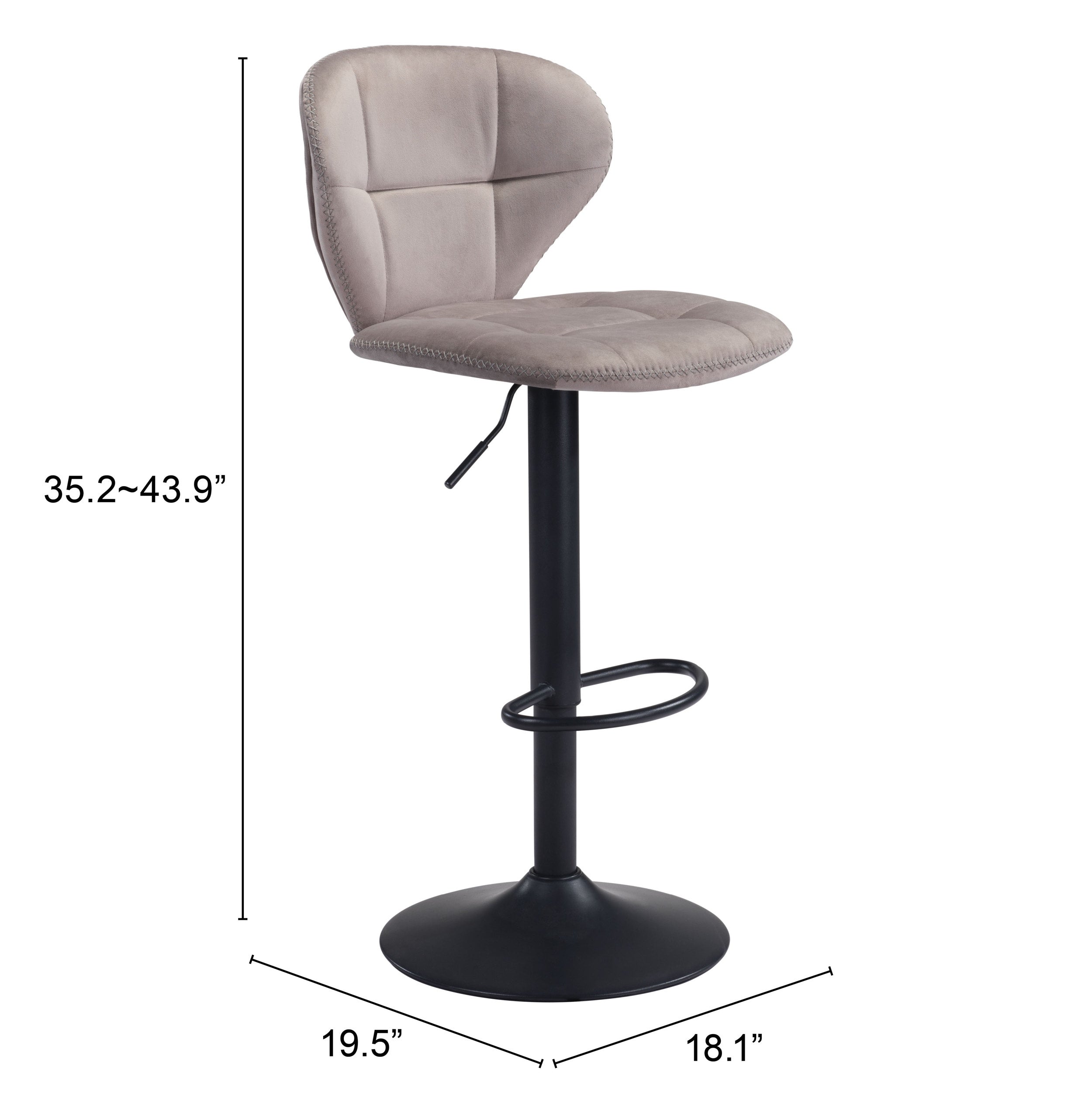 Zuo Modern Salem Barstool in Yellow/Gray/Red