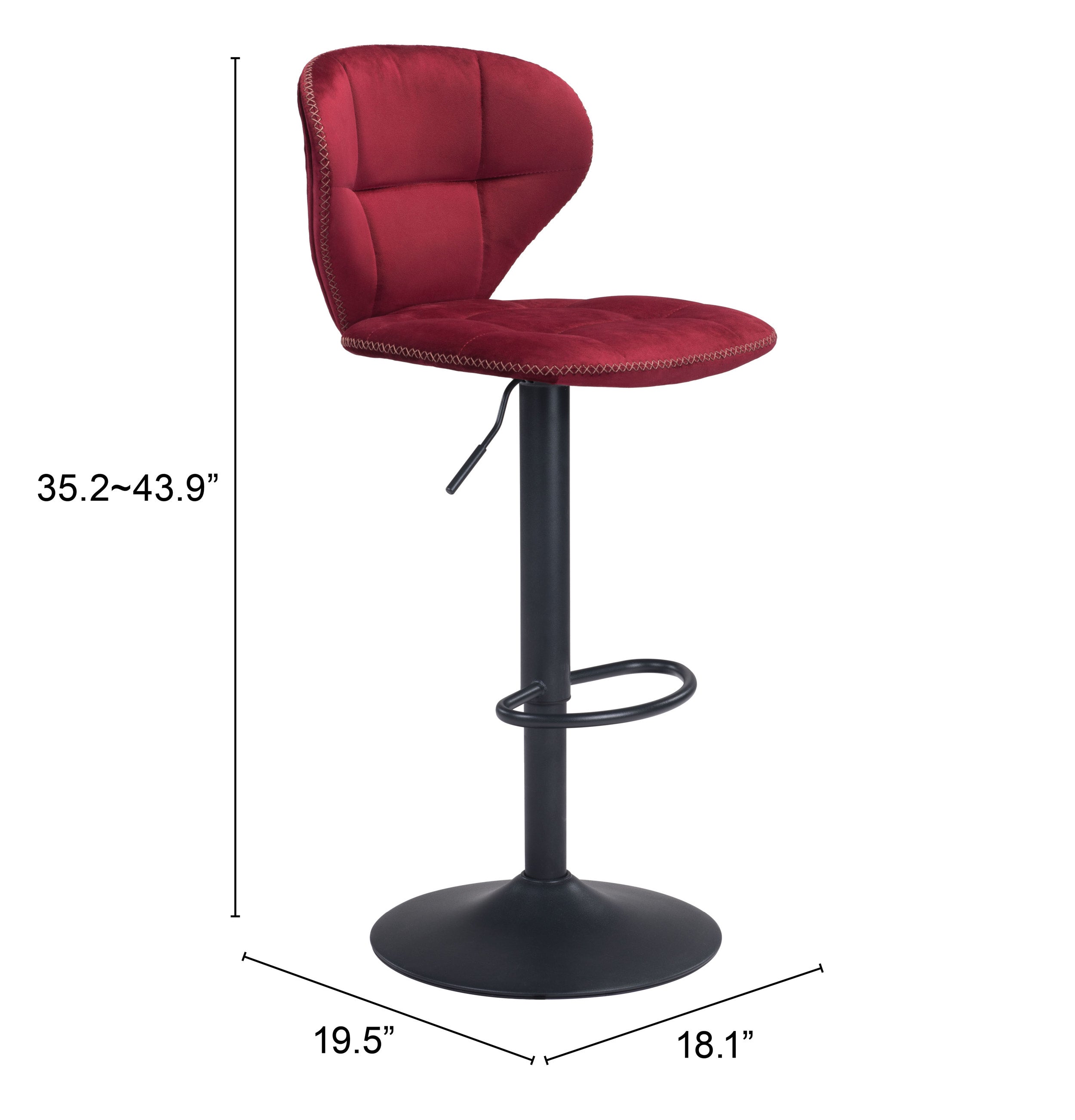 Zuo Modern Salem Barstool in Yellow/Gray/Red