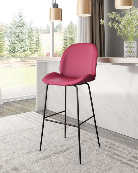 Zuo Modern Miles Barstool in Red/Green
