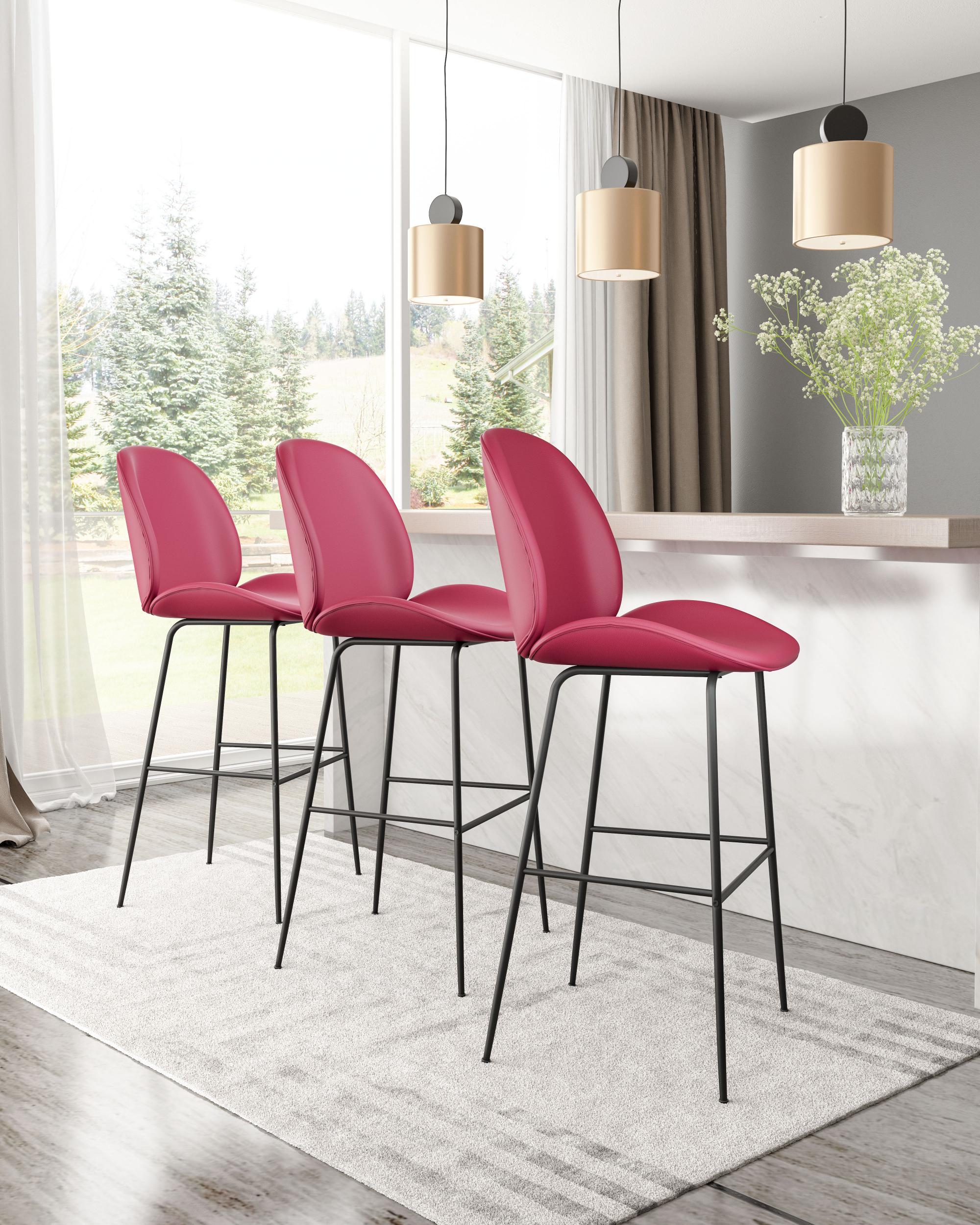 Zuo Modern Miles Barstool in Red/Green