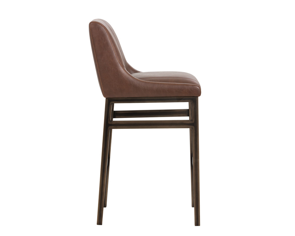 Sunpan Halden Barstool - Bravo Cream/Bravo Metal/Vintage Black/Vintage Blue/Vintage Cognac