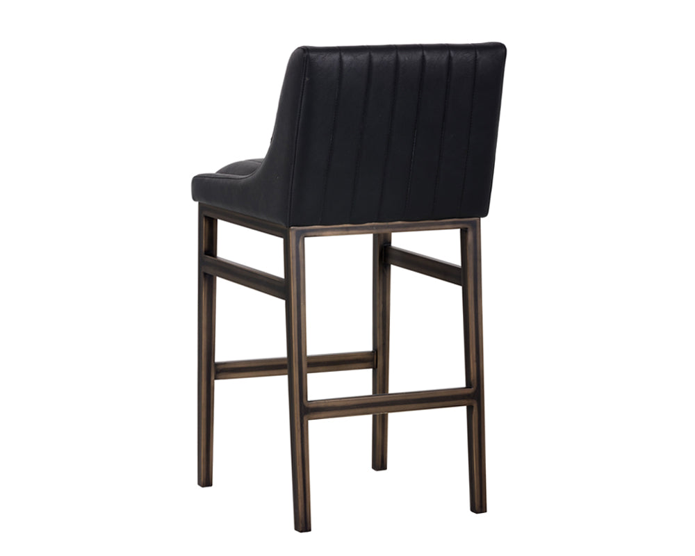 Sunpan Halden Barstool - Bravo Cream/Bravo Metal/Vintage Black/Vintage Blue/Vintage Cognac