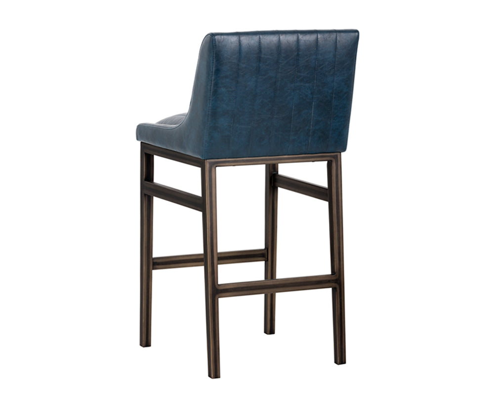 Sunpan Halden Barstool - Bravo Cream/Bravo Metal/Vintage Black/Vintage Blue/Vintage Cognac